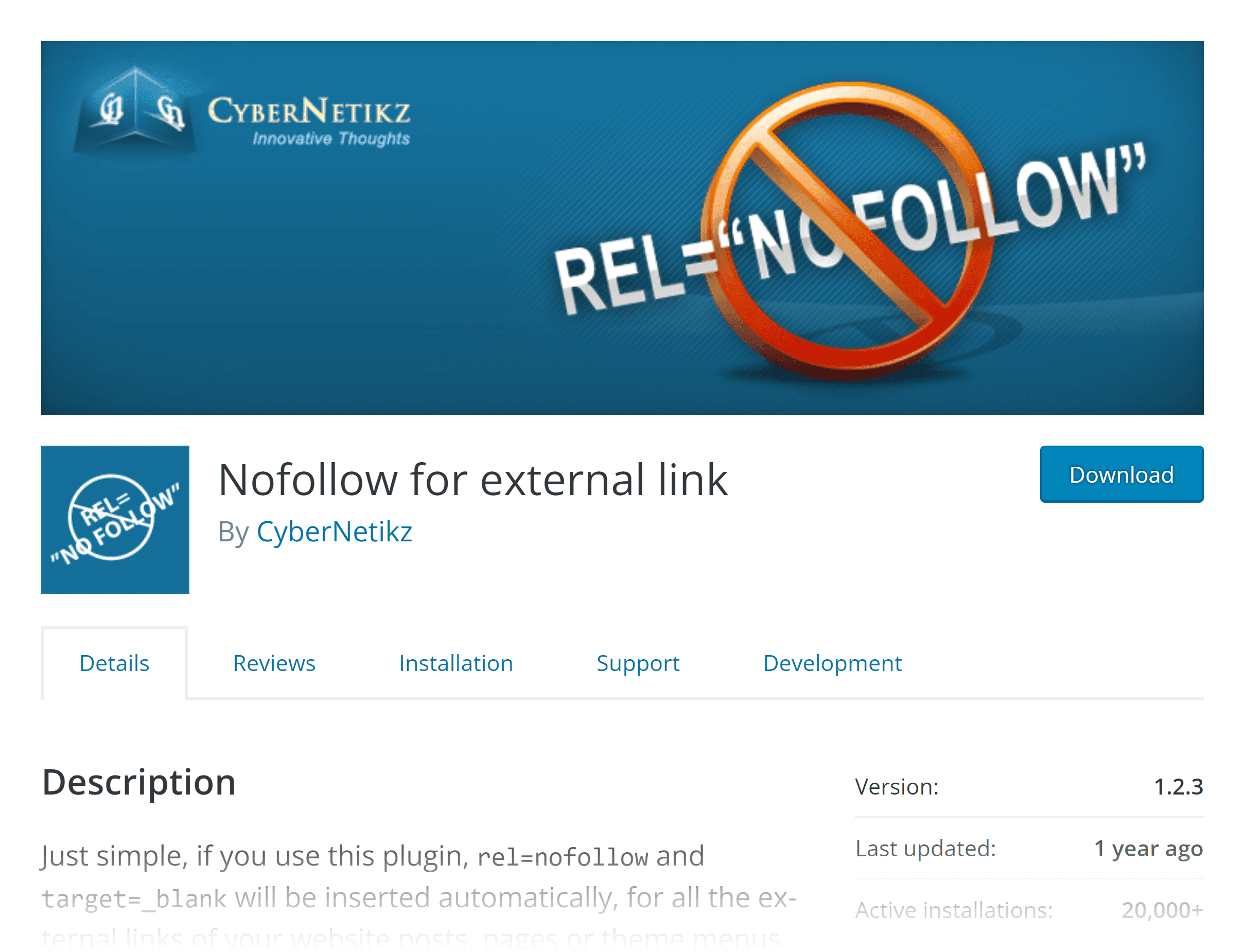 WordPress 插件 – 外部链接的 Nofollow